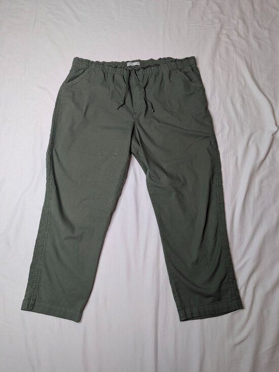Sonoma Goods For Life Pants - Sonoma Cotton Blend Pull On Pants, Olive Green Wide Leg Drawstring,  Size XXL